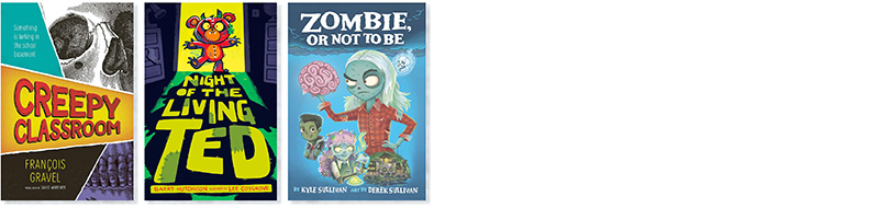 Zombie-themed middle grade books covers