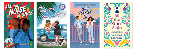 Covers of the first four YA titles on list